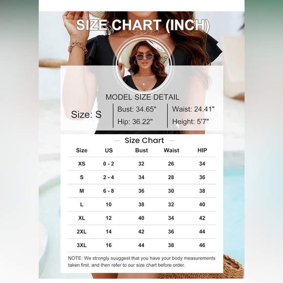 🆕 Tummy Control Slimming One Piece Bathing Suit Ruffle Wrap V Neck Swimw… - Picture 3 of 3